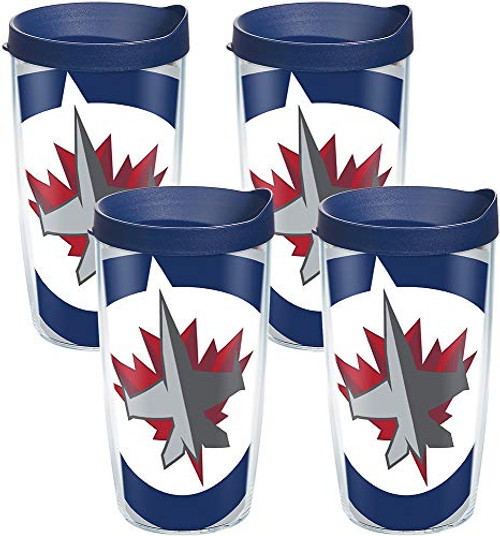Tervis 1105327 NHL Winnipeg Jets Colossal Tumbler with Wrap and Navy Lid 4 Pack 16oz, Clear Tervis 1105327 NHL Winnipeg Jets Colossal Tumbler with Wrap and Navy Lid 4 Pack 16oz, Clear