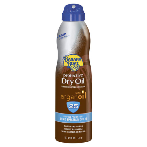 Banana Boat UltraMist Protective Tanning Dry Oil Clear Spray Sunscreen SPF 25: 6 OZ