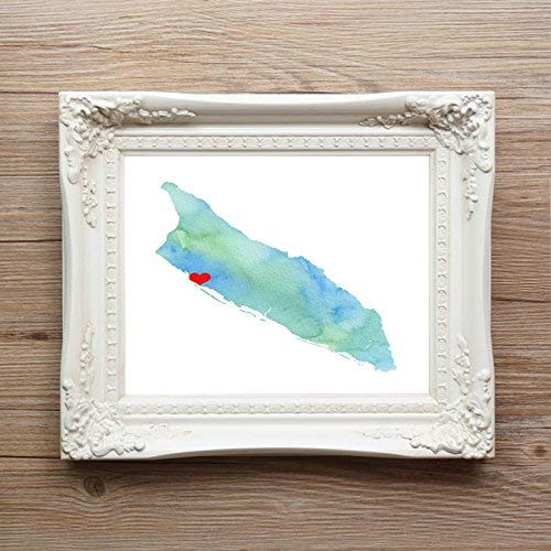 Aruba or ANY state Map Art Print