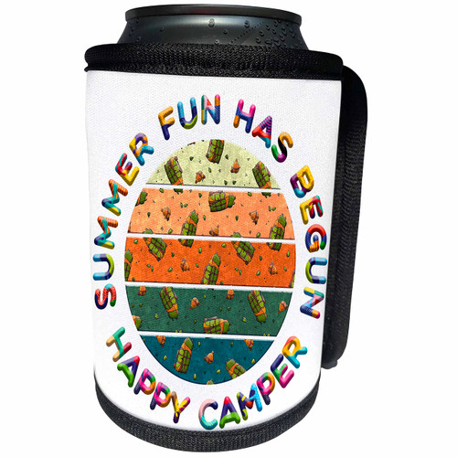3dRose Summer Fun Has Begun. Colorful backpacks, flasks - Can Cooler Bottle Wrap (cc-362453-1)