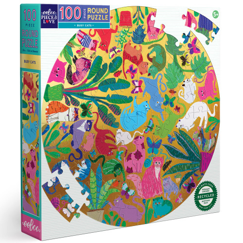 eeBoo Busy Cats Puzzle 100pc, 1 EA