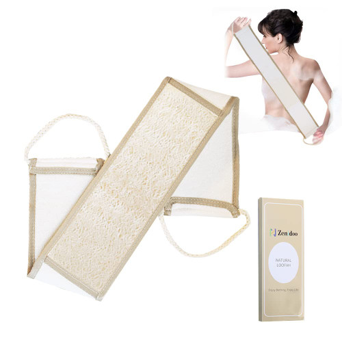 Exfoliating Natural Loofah Back Scrubber for Shower(Large),Zenidoo Loofa Sponge Pad Body Scrubber Exfoliator for Men and Women,Made with Eco-Friendly and Biodegradable Shower Luffa Sponge