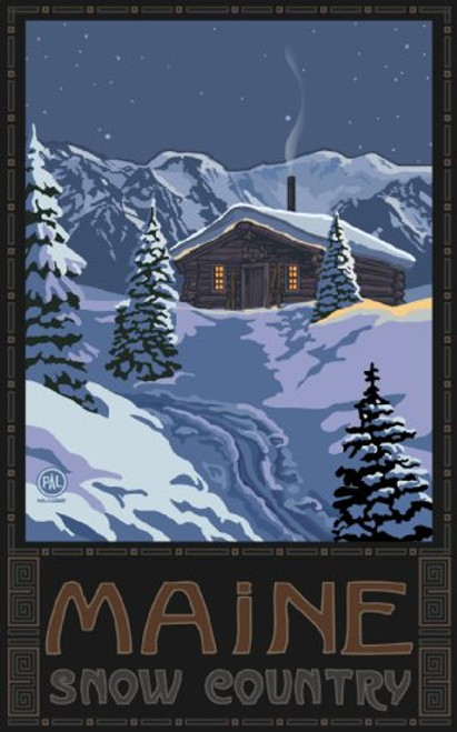 Northwest Art Mall Maine Winter Mountain Cabin Wall Art by Paul A Lanquist, 11 by 17-Inch Northwest Art Mall Maine Winter Mountain Cabin Wall Art by Paul A Lanquist, 11 by 17-Inch