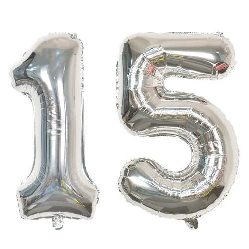 Yijunmca Silver 15 Number Balloons Giant Jumbo Number 15 32" Helium Balloon Hanging Balloon Foil Mylar Balloons for Boys Girls 15th Birthday Party Supplies 15 Anniversary Events Decorations Yijunmca Silver 15 Number Balloons Giant Jumbo Number 15 32" Helium Balloon Hanging Balloon Foil Mylar Balloons for Boys Girls 15th Birthday Party Supplies 15 Anniversary Events Decorations