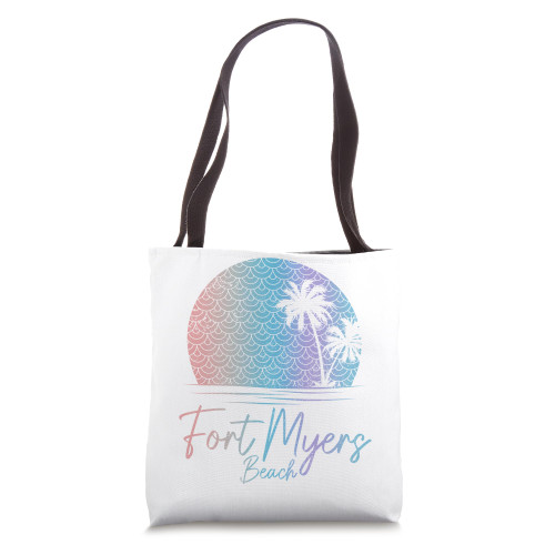 Fort Myers Beach Florida Mermaid Palm Trees Girls Vintage Tote Bag