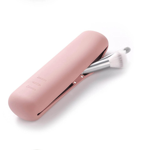 Travel Makeup Brush Holder, Silicone makeup brush Holder: Magnetic Anti-fall Out Brush Organizer Cosmetic Face Brushes Holder, Soft and Sleek Makeup Tools for Travel -Pink Travel Makeup Brush Holder, Silicone makeup brush Holder: Magnetic Anti-fall Out Brush Organizer Cosmetic Face Brushes Holder, Soft and Sleek Makeup Tools for Travel -Pink