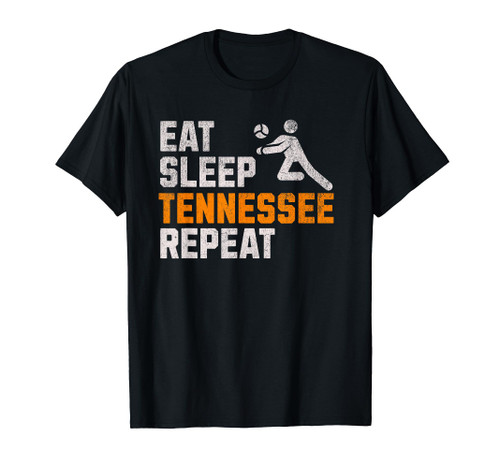 Funny Eat Sleep Tennessee Repeat, Volunteer State Volleyball T-Shirt