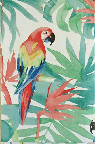 Summer Fun (Elrene) Rainforest Parrots Vinyl Flannel Back Tablecloth (52" x 90" Oblong)