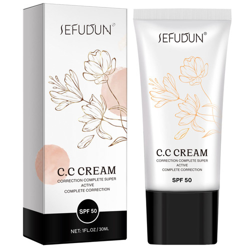 NIFEISHI CC Cream, CC Cream Self Adjusting for Mature Skin, Super Active Skin Tone Adjusting CC Cream Foundation with SPF 50 for Face and Body Color Correcting