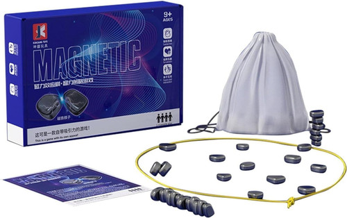 Magnetic Chess Game Stones, Magnetic Chess Strategy Game, Magnetic Chess Set Battle Chess Board, Educational Checkers Board Game Pebbles, Portable Chess Board, Party Supplies for Family (Basic)