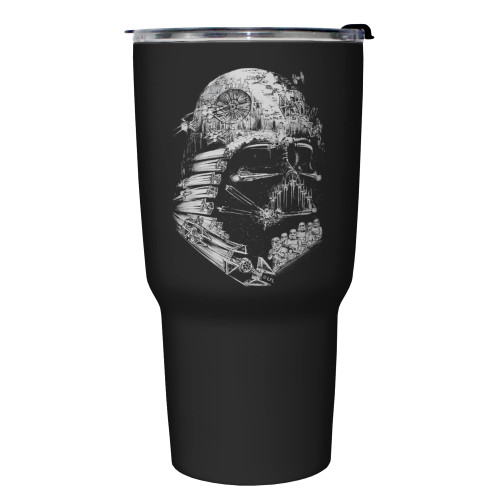Star Wars Darth Vader Death Star Collage Stainless Steel Tumbler w/Lid - Black - 27 oz.