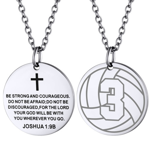 Supcare Volleyball Necklace Christian Necklace Mens Jewelry Cross Necklace for Men Religious Gifts for Men