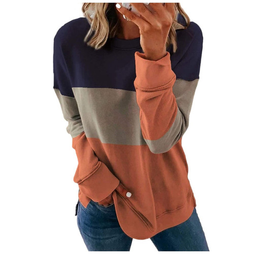 UANGKOU sweatshirt Womens Sweatshirts Long Sleeve Crew Neck Pullover Color Block/Solid Tops Casual Outfits Casual Fall Clothes 2023 Lucky Me I See Ghosts Hoodie