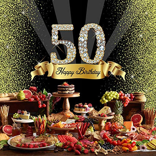 50th Birthday Photography Backdrop Man Women Background Fifty Years Old Age Party Decoration Photo Banner Photobooth Props