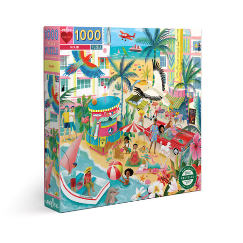 eeBoo: Piece and Love Miami 1000 Piece Adult Square Jigsaw Puzzle, Sturdy Puzzle Pieces, A Cooperative Activity with Friends and Family eeBoo: Piece and Love Miami 1000 Piece Adult Square Jigsaw Puzzle, Sturdy Puzzle Pieces, A Cooperative Activity with Friends and Family