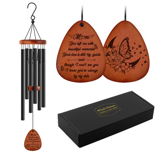 Memorial Gifts for Loss of Mother, Memorial Wind Chimes, Wooden Sympathy Wind Chimes, Bereavement Sympathy Gifts for Loss of Mom/Loved One?25.5 Inch?