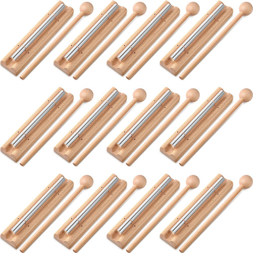 Boao 12 Pieces Meditation Chime, Mindfulness Solo Hand Bell Classroom Chime Musical Percussion Instrument with Mallet Teacher Tools Reminder Bell for Prayer Yoga Music Classroom Sound Therapy Gift