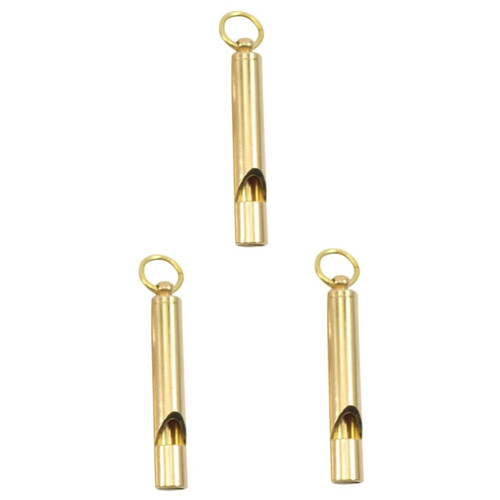 CLISPEED 3pcs Multipurpose Survival Whistle Retro Brass Whistle Referee Survival Whistle Key Chain Pendant Outdoor