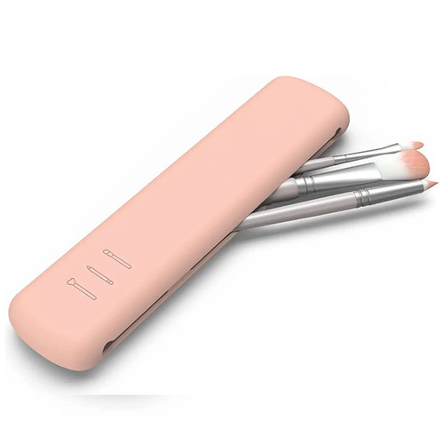 Travel Makeup Brush Holder,Portable Silicone Makeup Brush Case? Soft and Sleek Makeup Tools Organizer for Travel Cosmetic Tool Storage Box (pink) Travel Makeup Brush Holder,Portable Silicone Makeup Brush Case? Soft and Sleek Makeup Tools Organizer for Travel Cosmetic Tool Storage Box (pink)