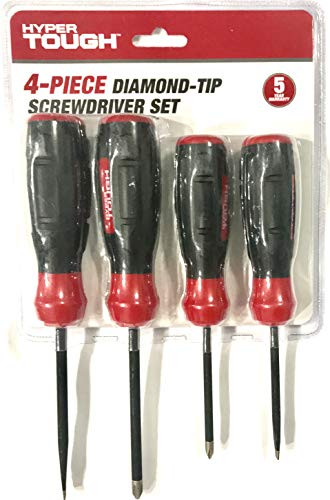 Hyper Tough 4-Piece Diamond-Tip Screwdriver Set