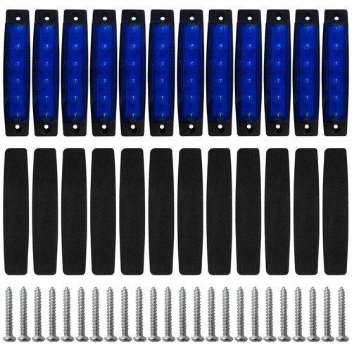 JRSHOME 12 Pcs Marine Boat LED Deck Courtesy Lights 12V Waterproof Blue Stern Transom Light for Marine Fishing Pontoon Boat Sailboat Kayak Yacht