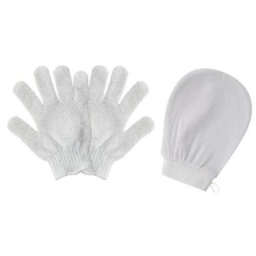 3PCS Exfoliating Gloves for Shower | Exfoliating Mitt Shower Gloves Exfoliating for Women Dead Skin Care Loofah | Exfoliant Glove Body Scrub Gloves Bath Gloves Skincare Loofa Body Scrubber - White