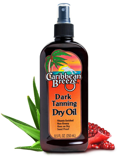 Caribbean Breeze Dark Tanning Oil Tanning Accelerator, Bronzing Dry Oil Spray Intensifier with Natural Botanical Extracts, Rich in Anti Oxidant, Non-Greasy, Safe for Outdoor Tanning, 8.5 oz (250 ml) Caribbean Breeze Dark Tanning Oil Tanning Accelerator, Bronzing Dry Oil Spray Intensifier with Natural Botanical Extracts, Rich in Anti Oxidant, Non-Greasy, Safe for Outdoor Tanning, 8.5 oz (250 ml)