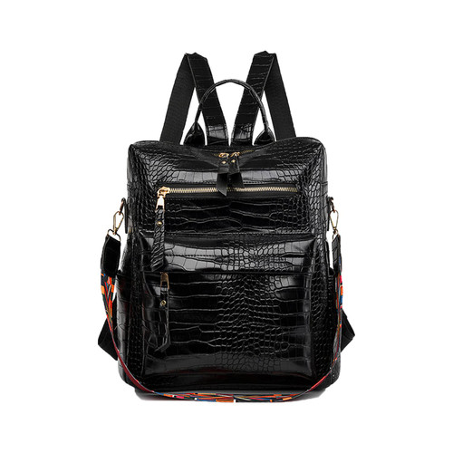 Backpack Purses for women PU Leather Anti-theft Rucksack Lightweight Waterproof Shoulder Bag Casual Daypack Travel Bag (4-black)