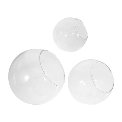 DOITOOL Clear Glass Air Plant Terrarium, 3Pcs Tabletop Succulent Air Plant Planter, Clear Glass Bowl for Succulents, Cacti, Air Plants,