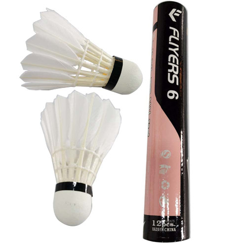 Youkang Fliyers Goose Feather Badminton Shuttlecocks with Great Stability and Durability, High Speed Badminton Birdies,Pack of 12, White