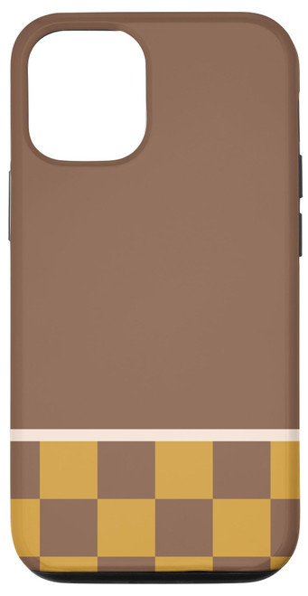 iPhone 15 Pro Classic Checkered Checker Checkerboard Mustard and Brown Case