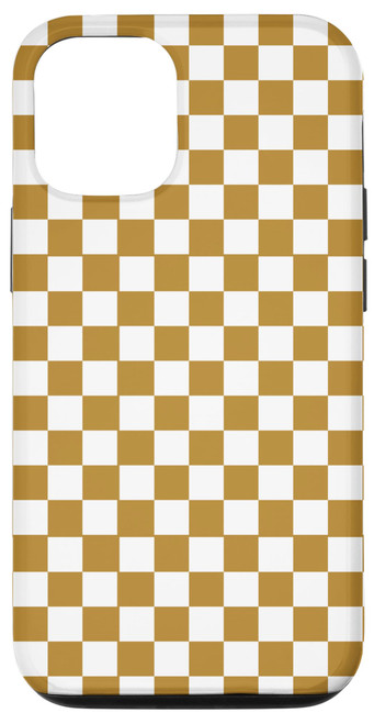 iPhone 15 Pro Mustard Classic Checkered Checker Checkerboard Mini Squares Case