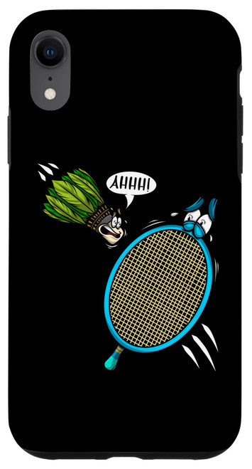 iPhone XR Badminton Player Screaming Shuttlecock Ahhh Badminton Case