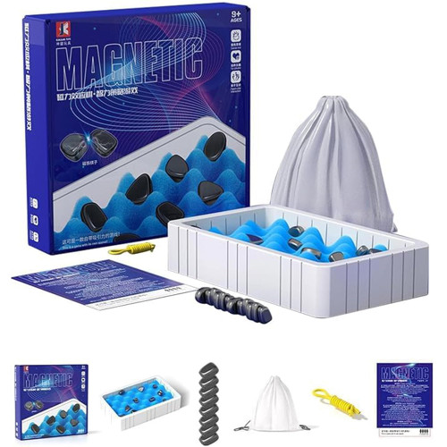 Magnetic Chess Game - Multiplayer Magnet Board Game, Strategy Table Top Magnet Game with Sponge Groove/Rope, Portable Magnetic Battle Chess with Storage Bag, Fun Chess Board Fami-ly Games Magnetic Chess Game - Multiplayer Magnet Board Game, Strategy Table Top Magnet Game with Sponge Groove/Rope, Portable Magnetic Battle Chess with Storage Bag, Fun Chess Board Fami-ly Games