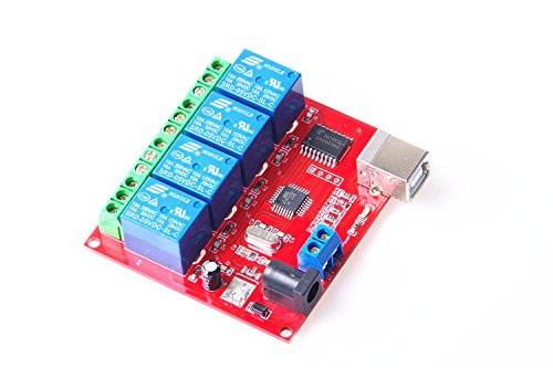 KNACRO SRD-05VDC-SL-C 2-way 5V Relay Module Free driver USB control switch PC intelligent control (5V 4-Channel)