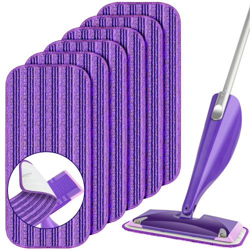 Reusable Mop Pads Compatible with Swiffer Wet Jet, Wet Jet Pads Refills for Swiffer Mop, Microfiber Replacement Pads for Hardwood Floor Cleaning, Dry Wet Mopping Cloths for 12" Wet Jet Refill, 6 Pack Reusable Mop Pads Compatible with Swiffer Wet Jet, Wet Jet Pads Refills for Swiffer Mop, Microfiber Replacement Pads for Hardwood Floor Cleaning, Dry Wet Mopping Cloths for 12" Wet Jet Refill, 6 Pack