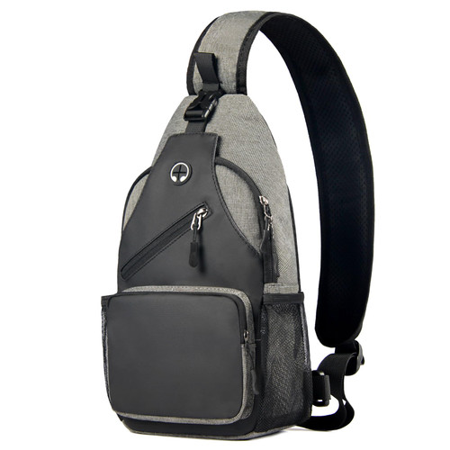 Javolto Crossbody Bags Sling Backpack?Multipurpose Cross body Shoulder Bag for Men and Women Chest Bag Travel Hiking Daypack-Black Grey