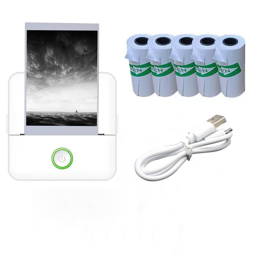 UGTEWXU X6 Mini Pocket Sticker Printer Bluetooth Wireless Connection Portable Sticker Maker for Learning, Note, Journal, DIY, Work and Photo, Compatible with iOS & Android Phones White