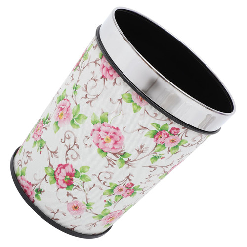 Homoyoyo Leather Trash Can Trash Container Plastic Garbage Can Leather Garbage Can Kitchen Trash Basket Bathroom Trash Can Living Room Trash Can Trashcan Pp Compost Bin Household Office