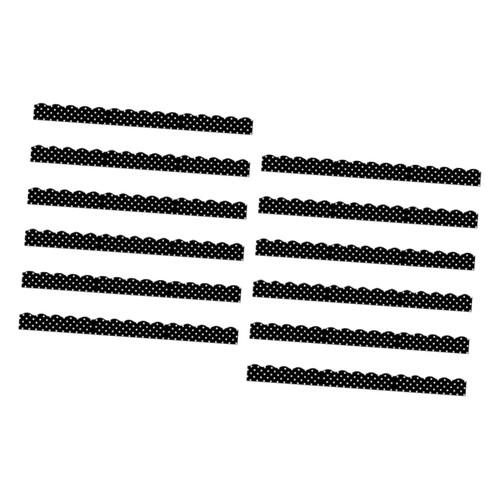 Lurrose 12pcs Blackboard Decorative Stickers Blackboard Border Trim Decorative Border Magnetic Scalloped Bulletin Sticker Bulletin Board Trim White Board Trim Cork Board Replaceable PVC
