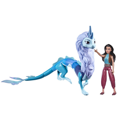 Disney Princess Disney's Raya and The Last Dragon Color Splash Raya and Sisu Dragon, Water Toy for Kids 3 and Up