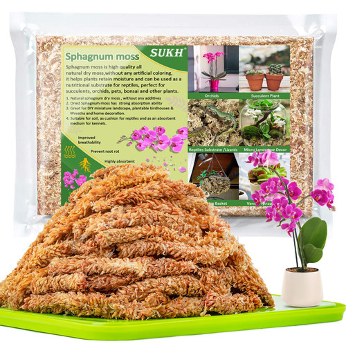 Sukh 4.0oz Sphagnum Moss for Plants - Sphagnum Peat Moss Long Fibered Dried Moss Potting for Orchids Succulent Carnivorous Potted Plant Reptiles Medium Sarracenia DIY Moss Terrarium Decorations Sukh 4.0oz Sphagnum Moss for Plants - Sphagnum Peat Moss Long Fibered Dried Moss Potting for Orchids Succulent Carnivorous Potted Plant Reptiles Medium Sarracenia DIY Moss Terrarium Decorations