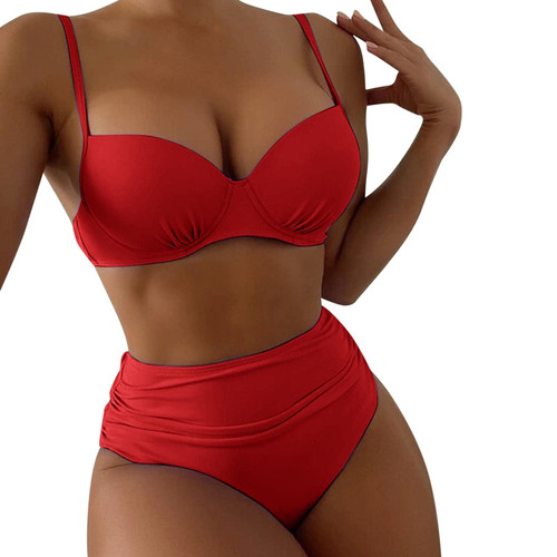 Women Vintage Swimsuit Two Piece Retro Halter Ruched High Waist Print Bikini Set Sunflower Print Overlay Swimsuit 2 Cheap School Supplies Under 5 Dollars Today Delivery Items Ofertas Relampago Del Di