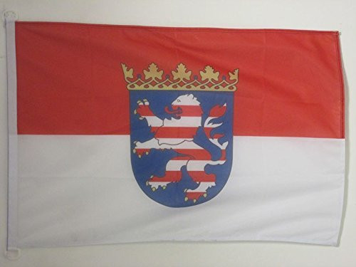 AZ FLAG Hesse Flag 2' x 3' for Outdoor - Germany - German Region of Hesse Flags 90 x 60 cm - Banner 2x3 ft Knitted Polyester with Rings