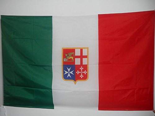 AZ FLAG Italy Navy Civil Ensign Flag 2' x 3' for a Pole - Italian Nautical Flags 60 x 90 cm - Banner 2x3 ft with Hole
