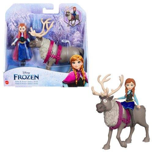 Mattel Disney Frozen Toys, Anna Posable Small Doll and Sven Reindeer Inspired by the Mattel Disney Frozen Movies, for Kids Mattel Disney Frozen Toys, Anna Posable Small Doll and Sven Reindeer Inspired by the Mattel Disney Frozen Movies, for Kids