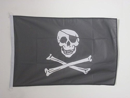 AZ FLAG Pirate Regular Flag 2' x 3' for Outdoor - Pirates Flags 90 x 60 cm - Banner 2x3 ft Knitted Polyester with Rings