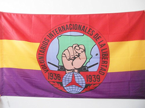 AZ FLAG Volunteers Spanish Republic Flag 2' x 3' for a Pole - Spain Republican - Popular Front Flags 60 x 90 cm - Banner 2x3 ft with Hole