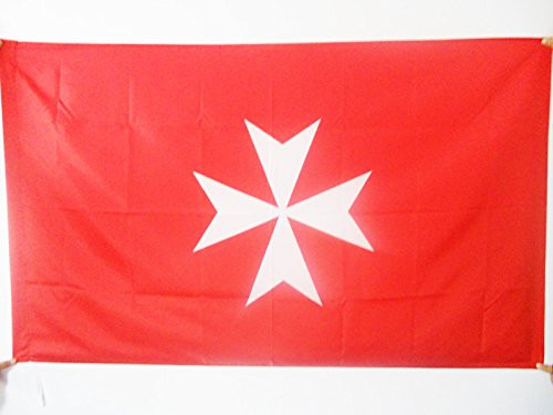 AZ FLAG Activity Order of Malta Flag 2' x 3' for a Pole - St John of Jerusalem Flags 60 x 90 cm - Banner 2x3 ft with Hole