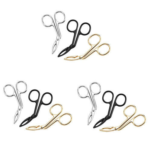 9 pcs face hair tweezers eyebrow tweezers scissor handle straight tip tweezers scissor tweezers flat tip facial scissors eyebrow clip Hair removal device Stainless steel